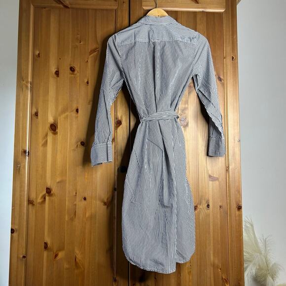 J. Crew Striped‎ Shirt Dress Poplin Women’s 0 Collar Old Money Career Preppy - Picture 9 of 11